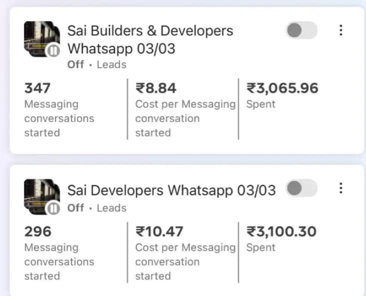 meta ads results for clines